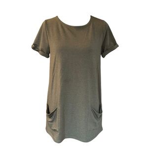 NEW Cable & Gague Structured Pocket Short Sleeve Tunic Tee Top Women’s SZ Small